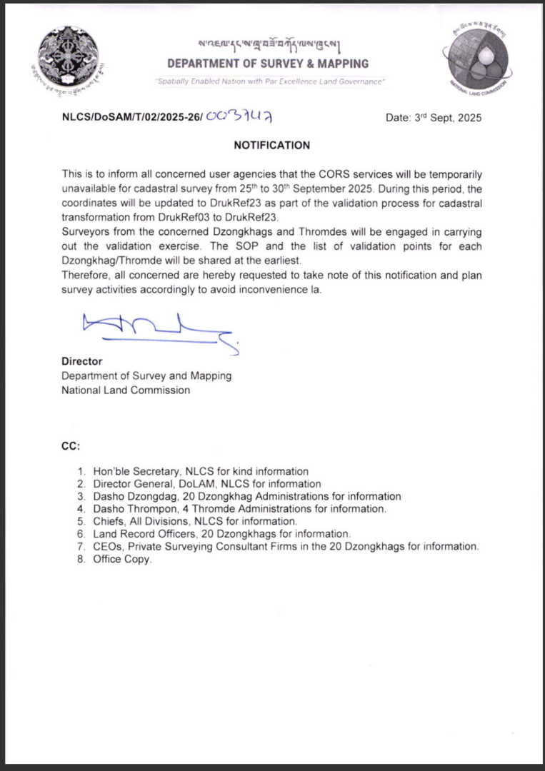 National Land Commission is pleased to share the CORS Notification.